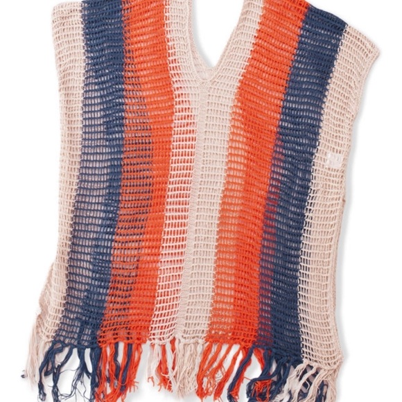 Multi color crochet fringe bathing suit cover S M L - Picture 4 of 8